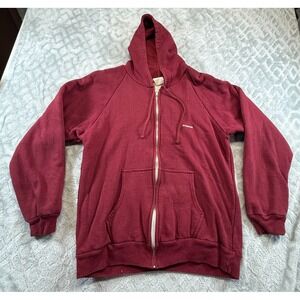 MCGREGOR Competitors thermal lined zip hoodie sweatshirt L blank vtg 80s 90s